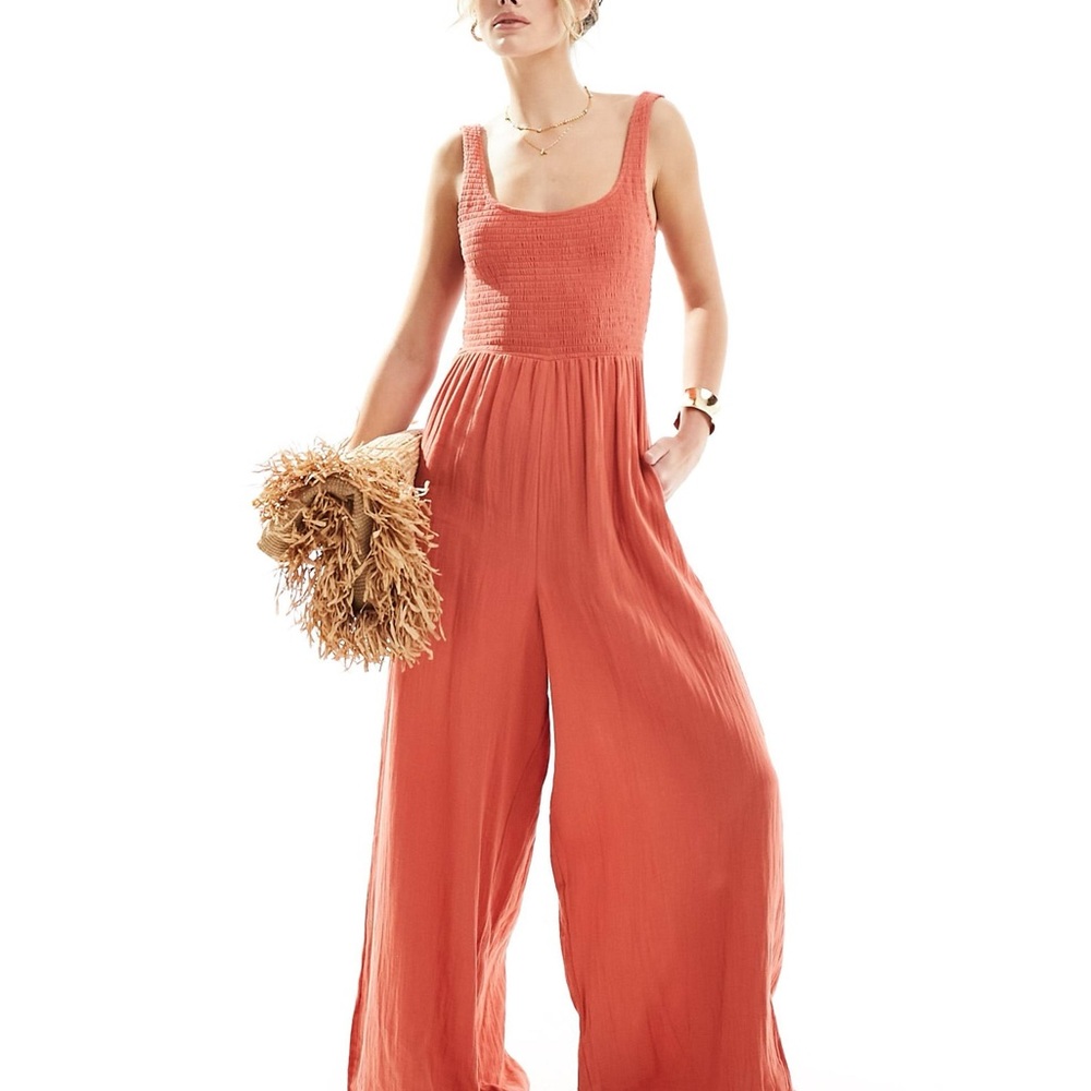 NWOT ASOS Coral Wide Leg Jumpsuit